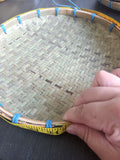 Bamboo Basket- Vab - Handmade in Laos. Round bamboo weaving/serving/fruit/decor SMALL