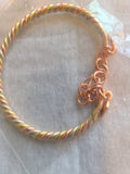 Tricolor copper twisted bracelet -  original twisted style with extension chain