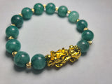 Gold Plated Pi Xiu Jade Beads Lucky and Bravery Bracelete