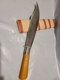 Curved Blade L Knife - Brown Handle