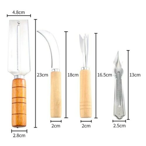 4 Piece set Multi function Fruit and Vegetable cutter, Pineapple Peeler Cutter